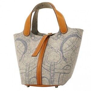 Hermes Picotin PM Barenia Felt Handbag, Grey Fauve, □L Stamp, Ladies'